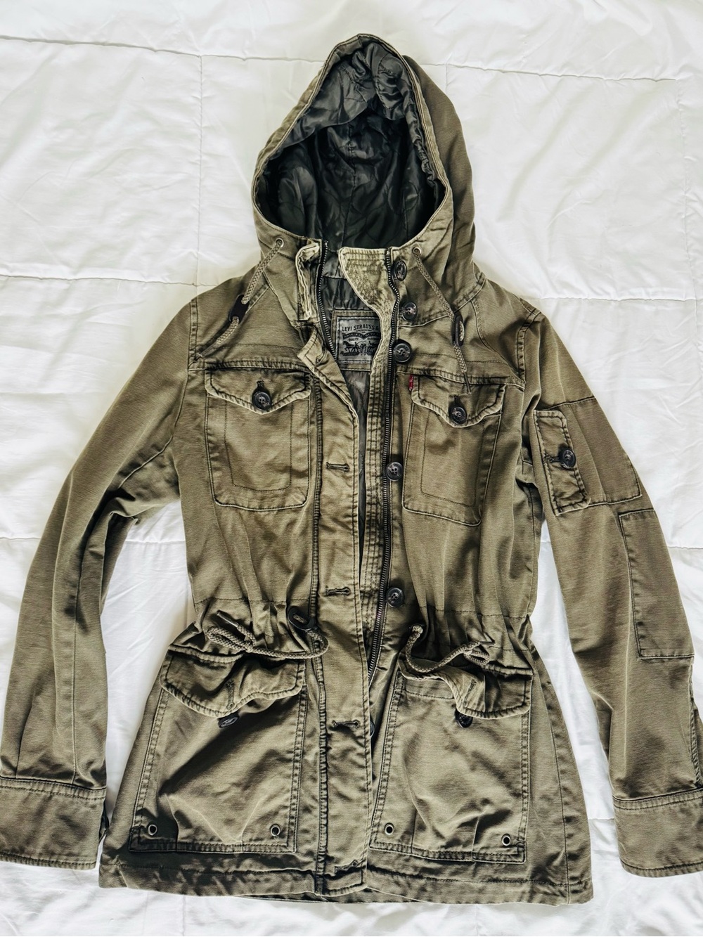 Levi's Olive Green Hooded Utility Anorak Jacket